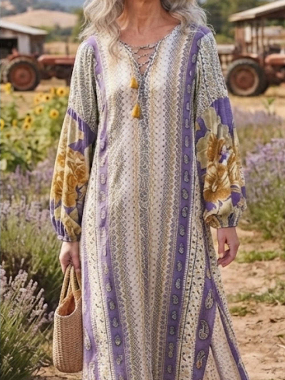 D’Ascoli boho cotton maxi dress.  Size M.  Statement making and comfortable.